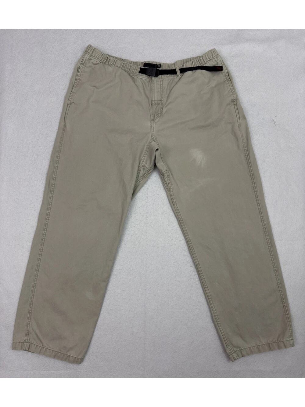 Gramicci G Pants Mens XXL Beige Organic Cotton Climbing Pants Belted 32 Inch